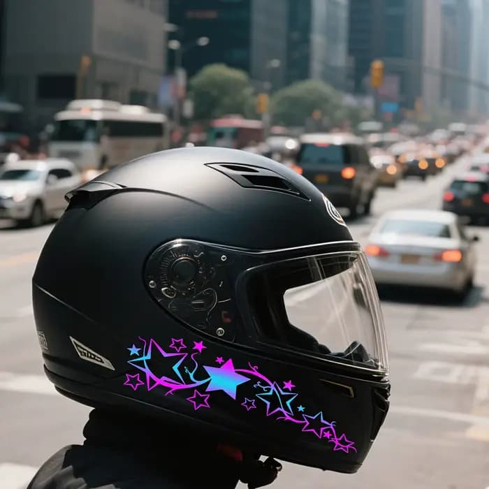 2 autocollants pour casque en forme d'étoile
