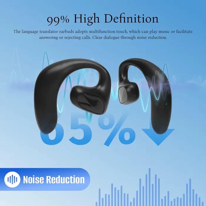 Écouteurs Traducteurs Bluetooth M8, Casque Bluetooth qui prend en charge la traduction en 144 langues, Traduction en ligne