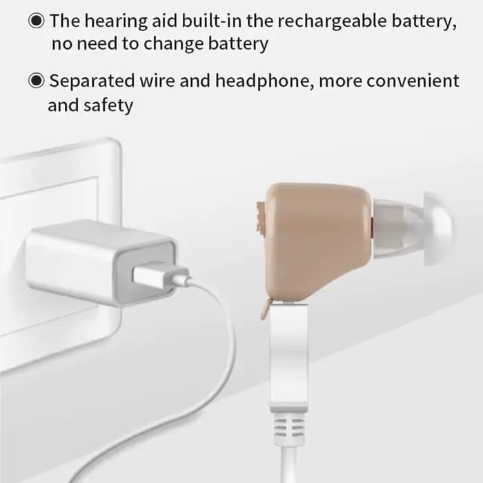 Mini amplificateur de son intra-auriculaire Rechargeable, casque sans fil, dispositif d'aide auditive avec batterie, outil de combiné pour sourds