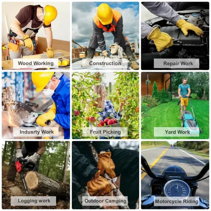 Gants de jardinage en cuir de vachette jaune pour hommes et femmes, pour l'agriculture, la manutention, la construction, la réparation, la sécurité et la protection, gants de travail en cuir