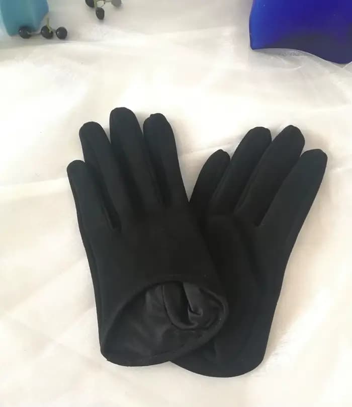 Mitaines courtes en cuir de chèvre véritable pour femmes