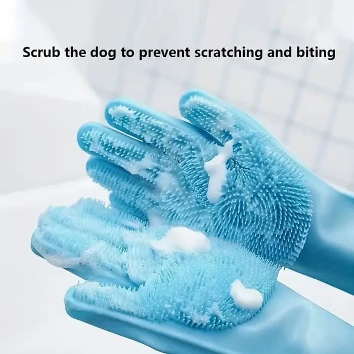 Gants de Toilettage pour Animaux de Compagnie, Shampoing pour Chien et Chat, Éponge Magique en Silicone pour la Vaisselle, Épilation des Poils