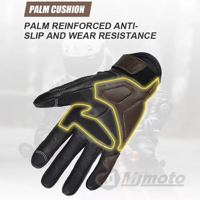 Avec CE approuvé été rétro en cuir perforé gants de Moto hommes femmes doigt complet Motocross Dirt Biker gant Guantes
