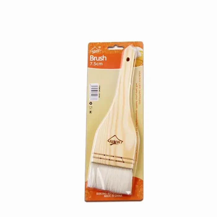 Pinceau à gâteau de lune avec manche en bois, brosse à huile en laine, accessoires de cuisson, outils de cuisine, ménage