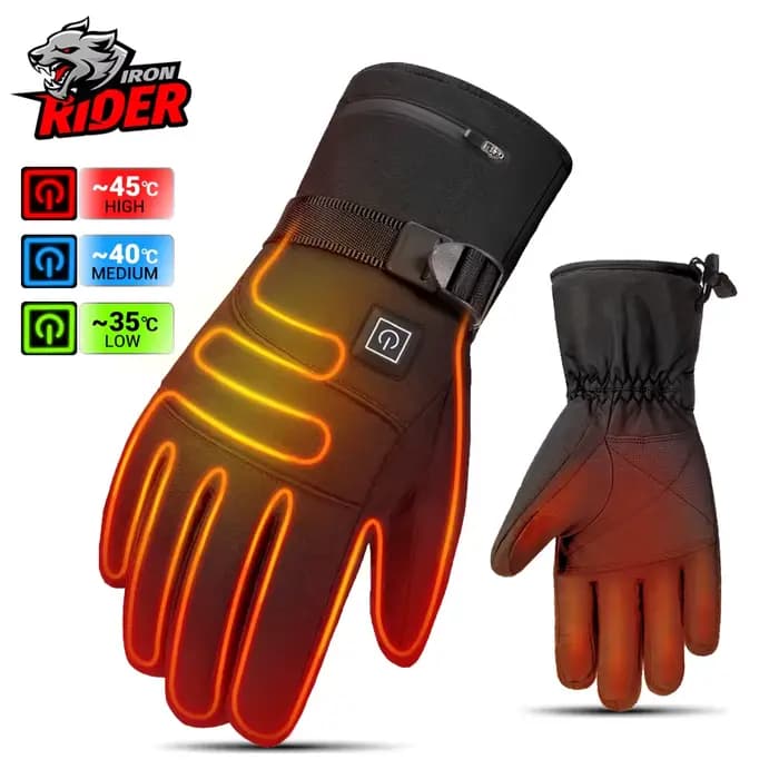 Gants thermiques de moto imperméables et rechargeables