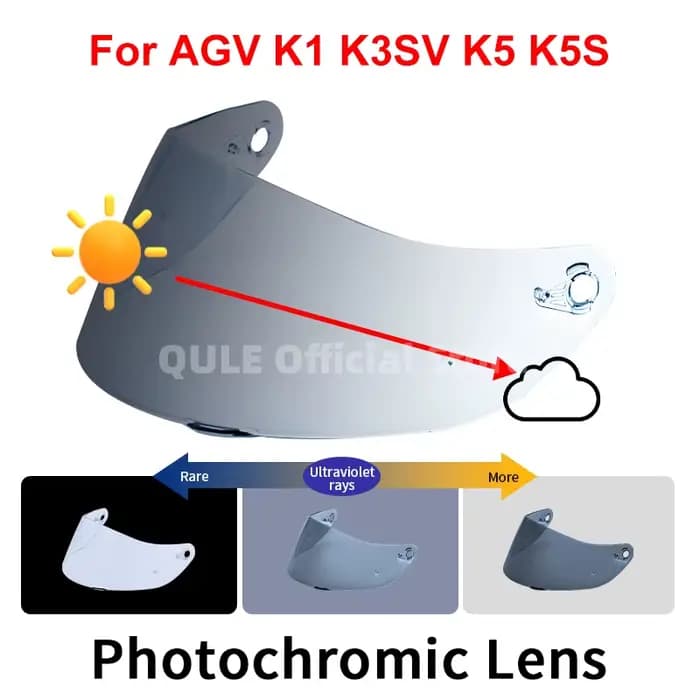 Visière photochromique pour AGV K5 K5S K5-S K3SV K3-SV K1