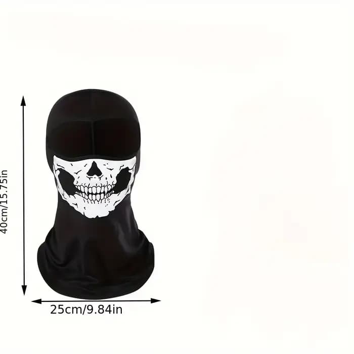 Cagoule de moto masque complet imprimé crâne