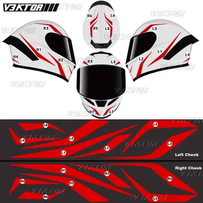 Autocollant réfléchissant pour casque de moto