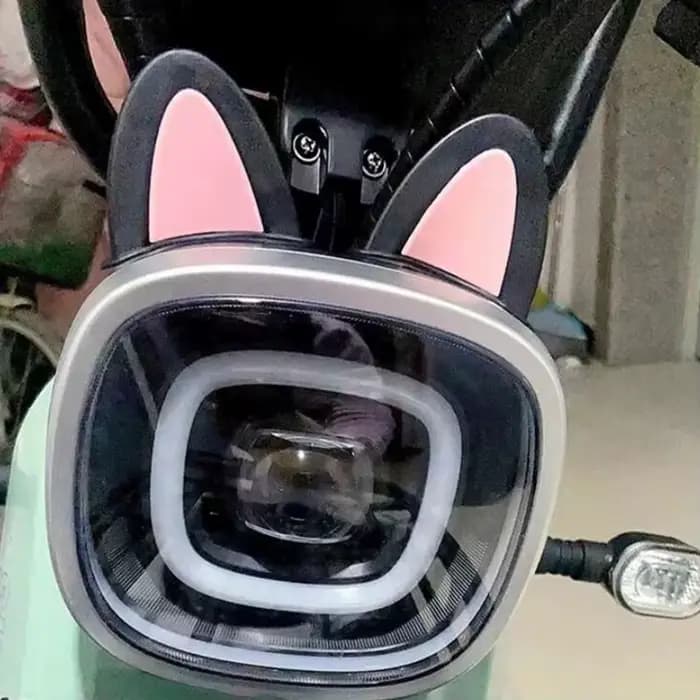 Décoration de voiture, décoration de casque d'oreille de chat mignon de vélo