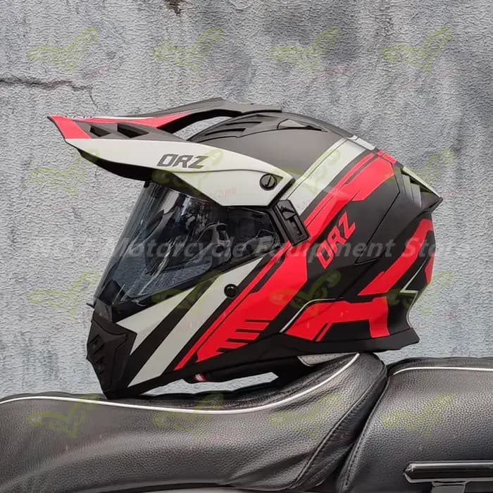 Casque de moto tout-terrain intégral ORZ avec visière anti-éblouissement