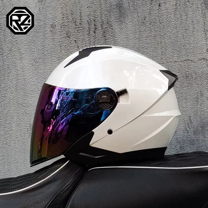 ORZ casque De Moto demi visage Double lentille
