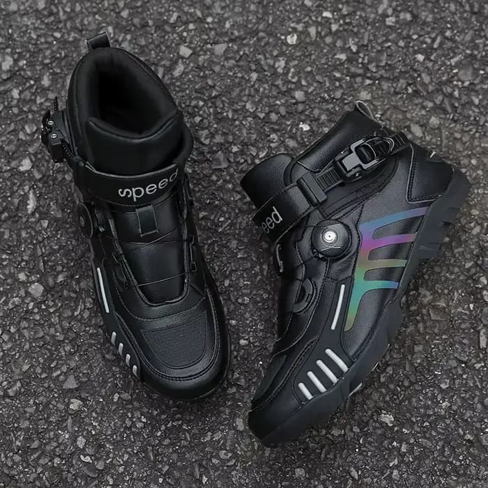    Homme moto bottes en plein air anti-dérapant Motocross course chaussures de sport hommes moto Protection botte hommes moto chaussures