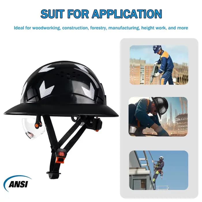 Casque de sécurité ANSI à visière intégrale avec lunettes de protection