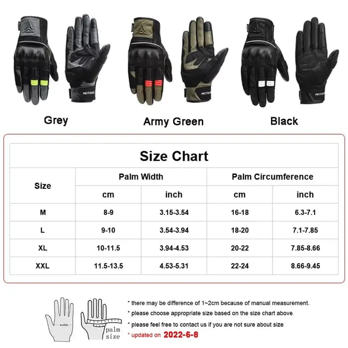 Gants de moto en cuir pour hommes