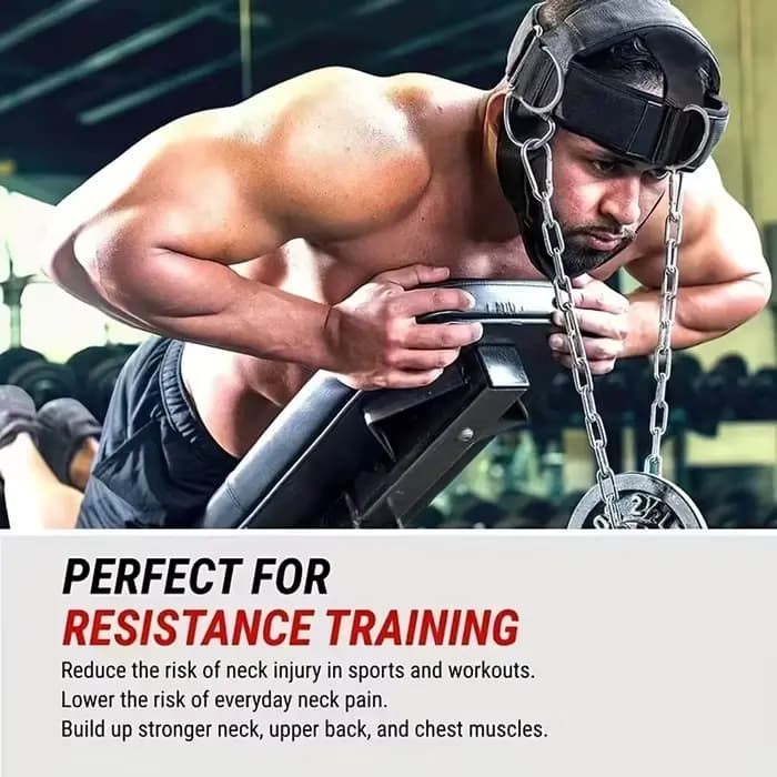 Harnais professionnel pour la tête et le cou avec chaîne en acier |   Ceinture de renforcement du cou de qualité supérieure pour la boxe, le MMA et la lutte |   Tête réglable