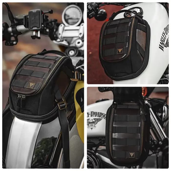 Sacoche de réservoir de moto extensible