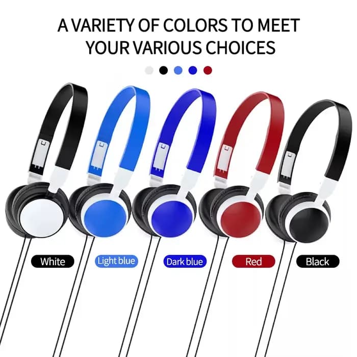 Casque filaire pliable monté sur la tête, écouteur stéréo, écouteur de sport pliable pour téléphone, tablette, 3.5mm