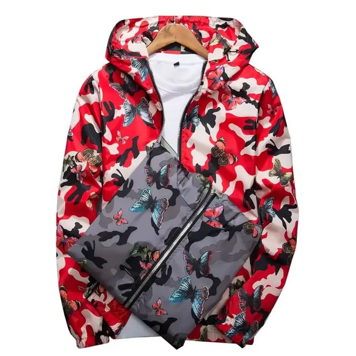 Vestes à capuche femmes manteaux 2025 automne vestes de base coupe-vent femme imprimé papillon fleuri dames veste légère à fermeture éclair