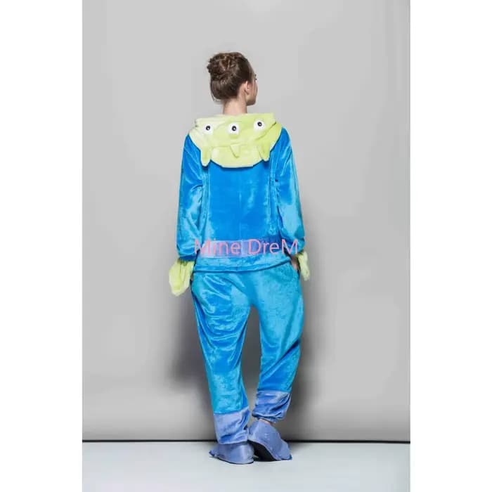 Fermeture éclair et bouton Alien Onesies pyjamas dessin animé Animal Cosplay Costume combinaison adulte Onesies vêtements de nuit Halloween Kigurumi