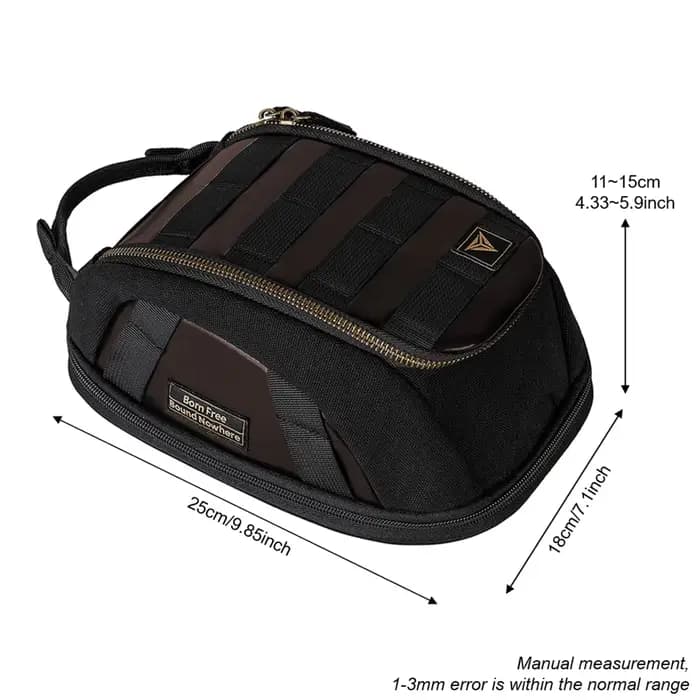 Sacoche de réservoir de moto extensible