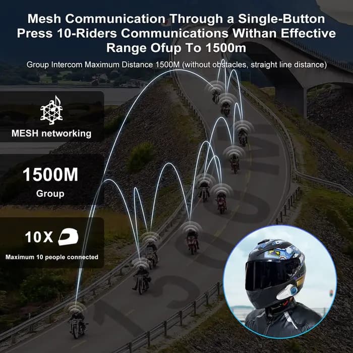 Communicateur de casque de moto TNICER T2