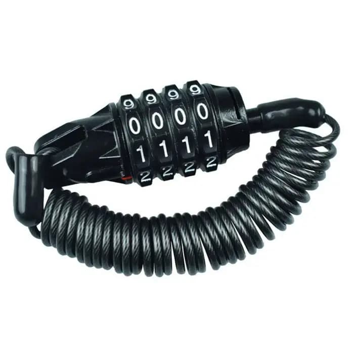 Serrure de casque de moto avec câble en fil d'acier