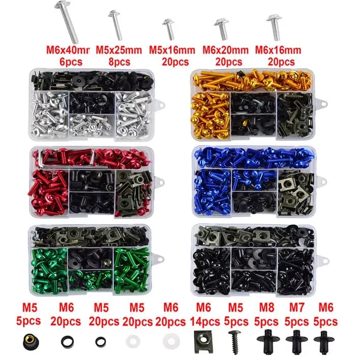 Boulons de carénage en aluminium pour moto