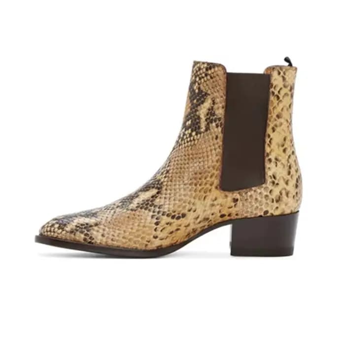 Nouveauté bottes en cuir Nubuck hommes haut tendance rétro Punk