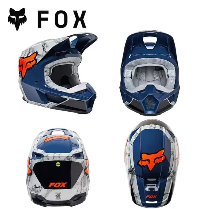 FOX RACING V1 V2 Casque tout-terrain prêt à la course DOT/ECE MIPS double certifié léger pour MX Rally Trail Greenway