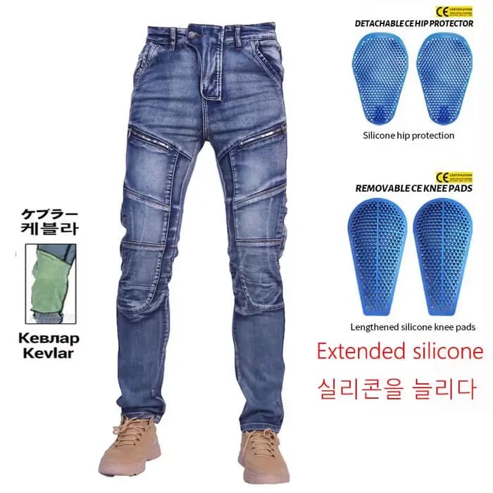 KV04 Kevlar dans le genou Moto jean pantalon
