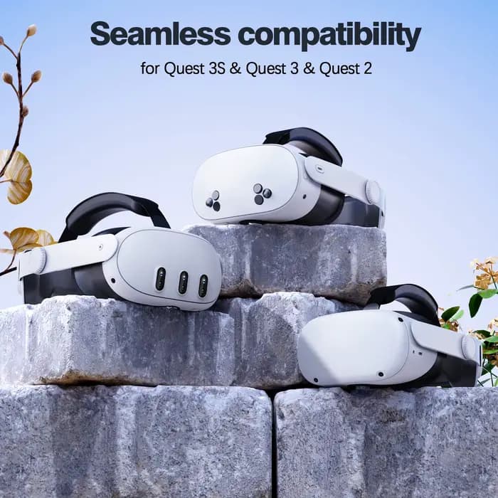 Bandeau compatible avec Oculus Quest 2/Quest 3/3S, accessoires VR, bandeau Elite réglable remplaçable pour un confort amélioré