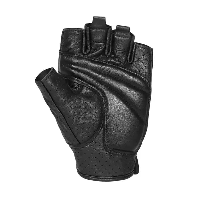 Gants de Moto demi-doigt en cuir véritable sans doigts pour hommes