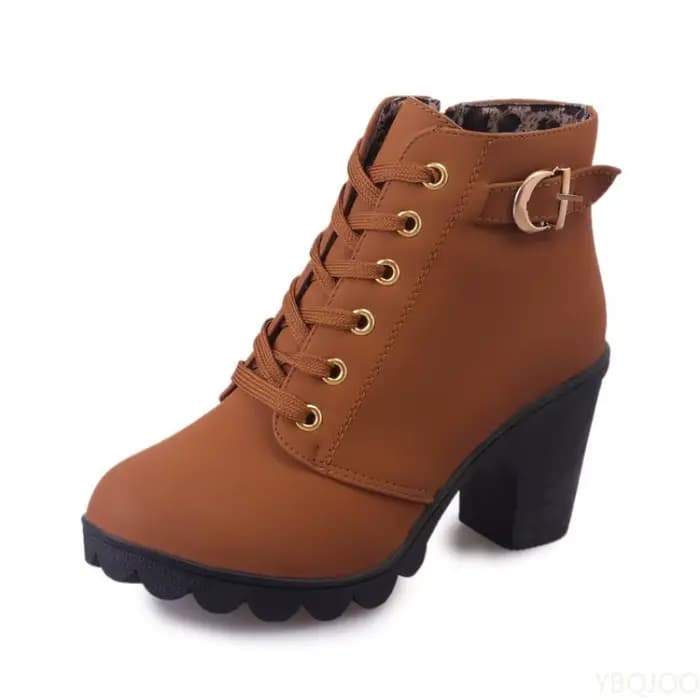 Nouvelles bottes pour femmes, mode printemps-hiver, polyvalentes, à lacets, chaussures élégantes pour femmes, confortables, bottes à talons hauts