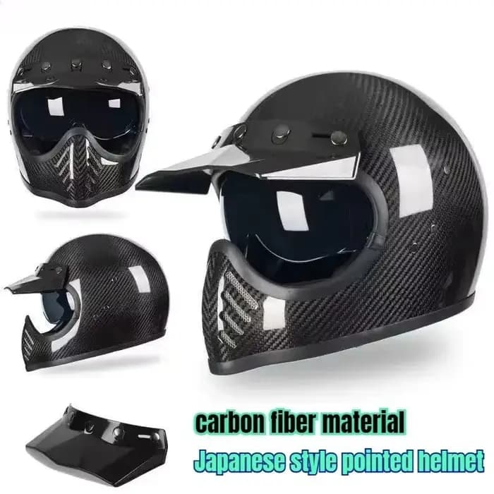 Casque ultraléger forgé en Fiber de carbone pour Moto hommes femmes