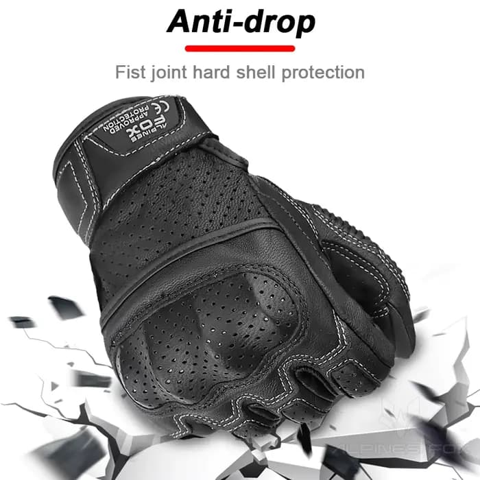 Gants de moto vintage en cuir pour hommes et femmes