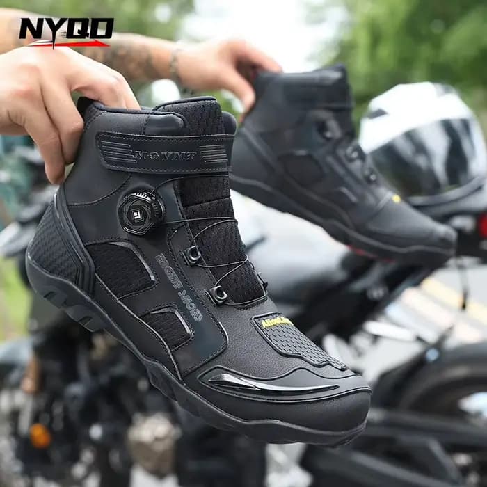 Bottes de moto 2026 pour hommes en cuir respirantes antidérapantes résistantes à l'usure pour motards