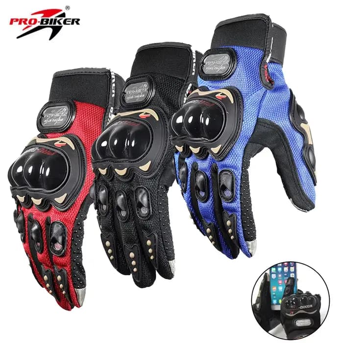 Gants de moto pro-biker, doigt complet, antidérapants, cyclisme, vélo, course