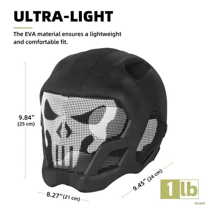 Casque intégral EVA Airsoft avec maille en acier respirante