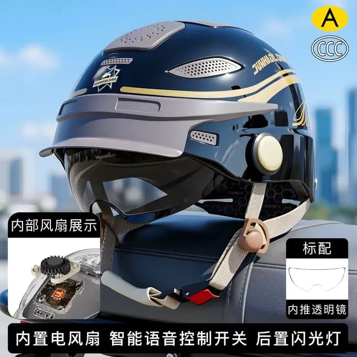 Nouveau casque demi-intégral intelligent respirant pour l'été