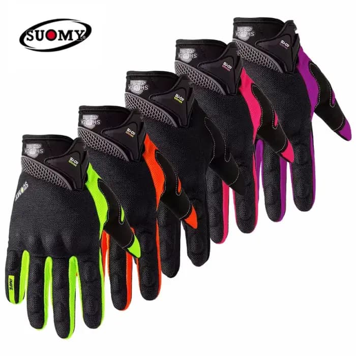 Gants de course respirants à doigts complets pour moto