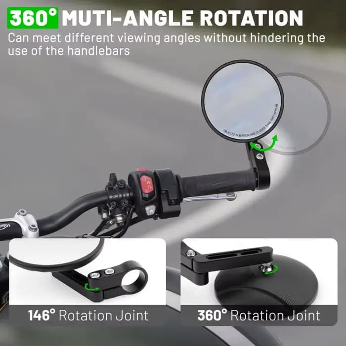 Rétroviseurs latéraux de moto ronds