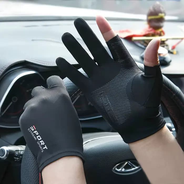 1 paire de gants de moto respirants en soie glacée