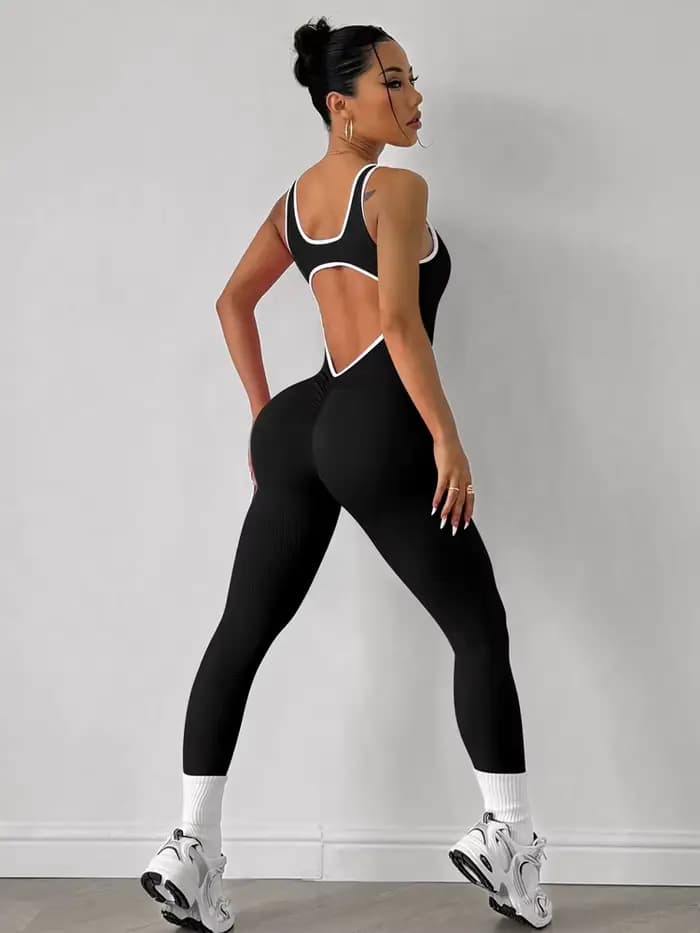 Combinaison dos nu Sexy pour femmes, ensemble de Yoga, body une pièce pour Fitness, vêtements de sport, d'entraînement à séchage rapide