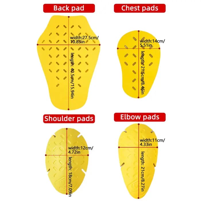 Coussinets de Protection Intégrés pour Veste de Moto
