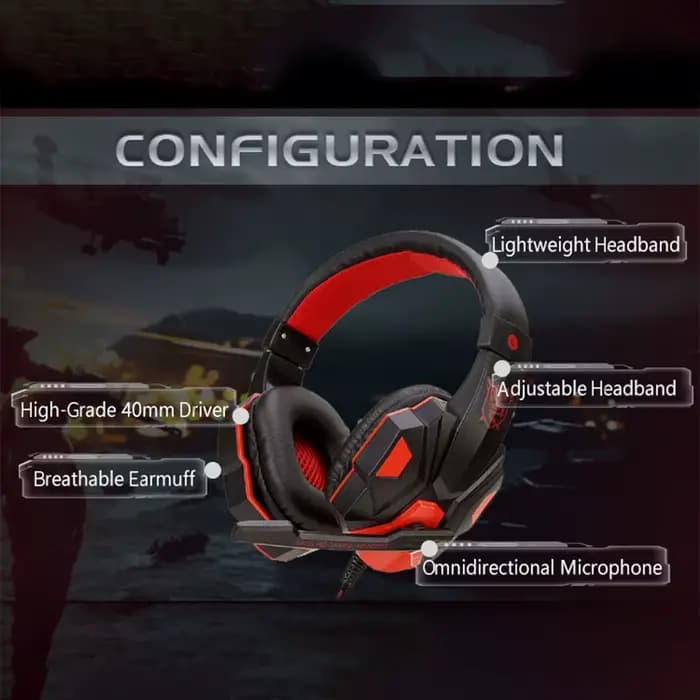3.5mm casque filaire casque de jeu écouteurs musique pour ordinateur avec micro casque stéréo SVirtual Surround basse lumière LED Gamer