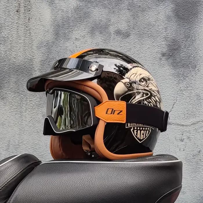 ORZ rétro demi ouvert casque de moto