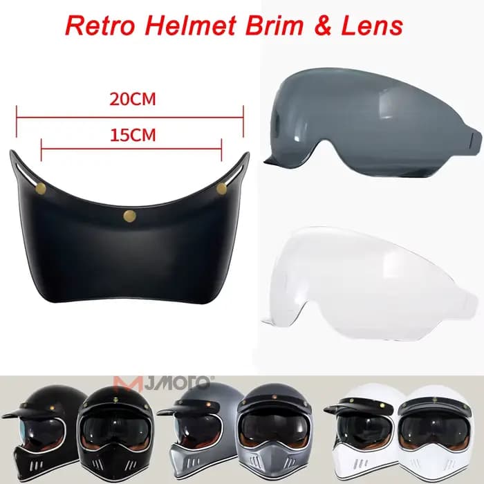 Rétro casque de Moto bord et lentille visière bouclier lunettes