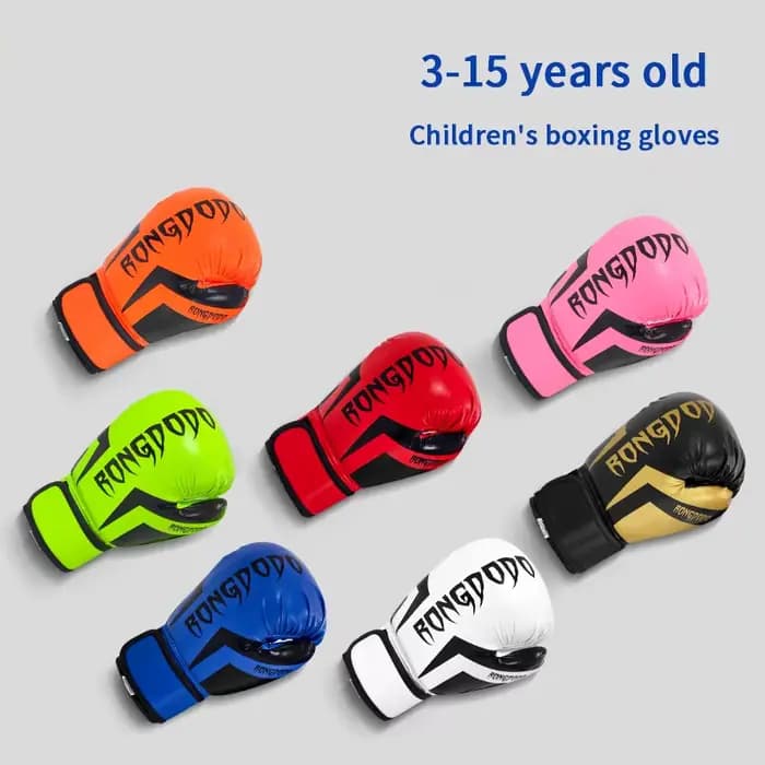 Gants de boxe pour enfants 4/6/8 oz en cuir PU pour l'entraînement physique, le kickboxing, les sports de combat et les entraînements au sac de frappe