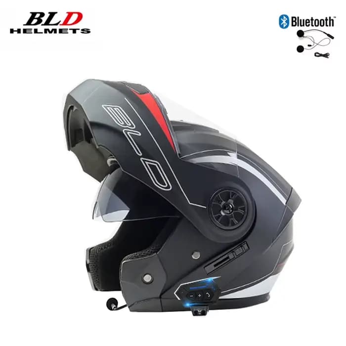 Casque de moto modulable à double visière