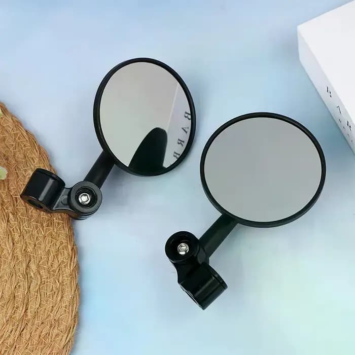 1 paires d'accessoires de moteur rétroviseurs d'extrémité de barre ronde en alliage d'aluminium
